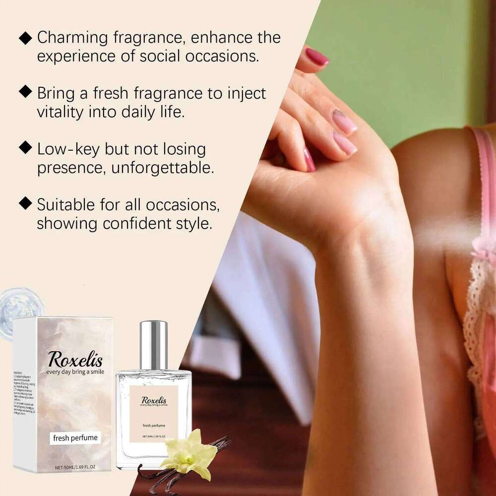 Roxelis 50ml Vanilla Light Pheromone Natural Fresh Lasting Fragrance Elegant Lady Flirt Dating Attract Charming Perfume H260130