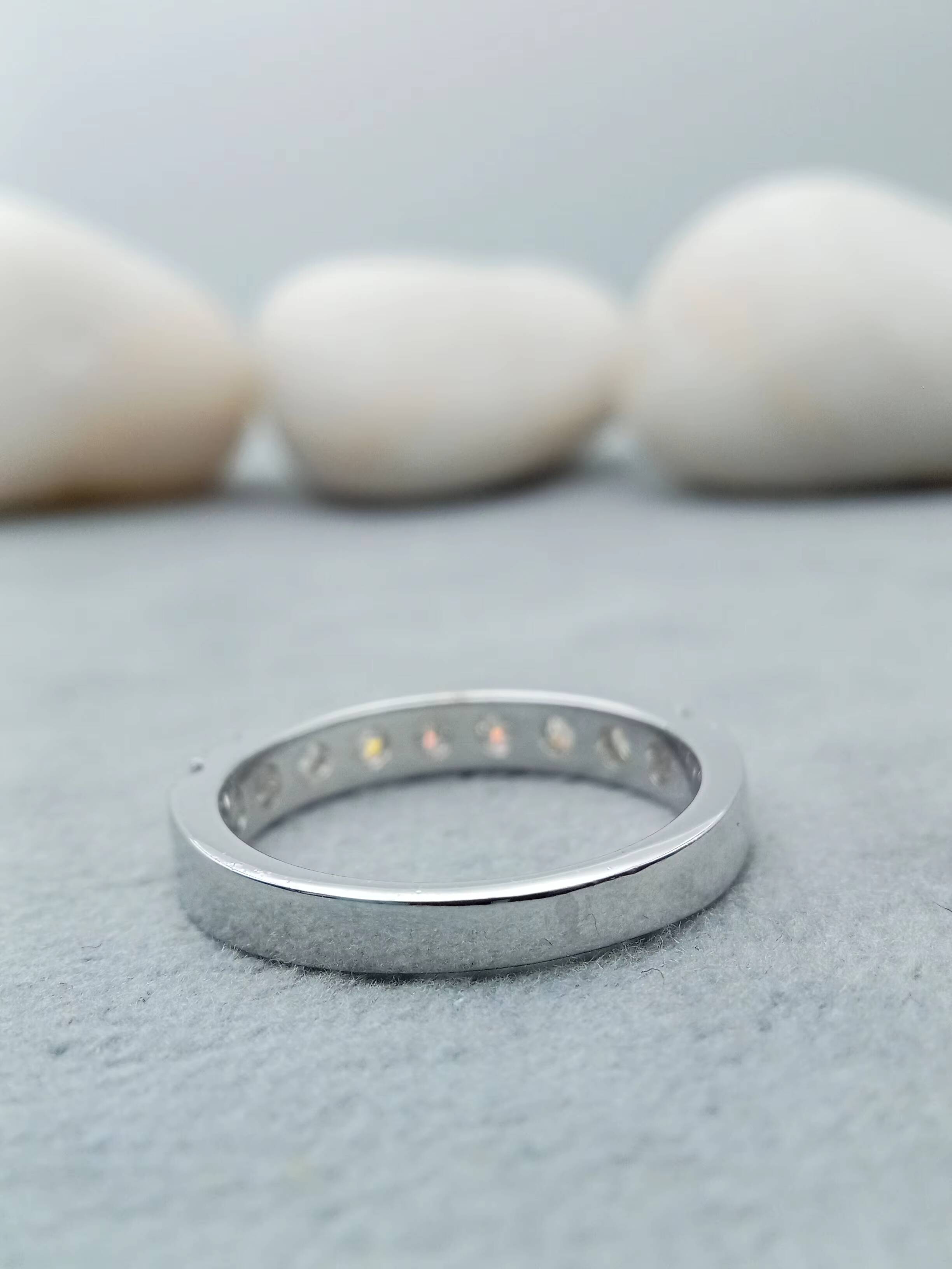 Customizable Fine Luxury 925 Silver Wedding Band Lab Grown Diamond 10K/14K/18K White Gold Ring for Certified Trendy for Weddings