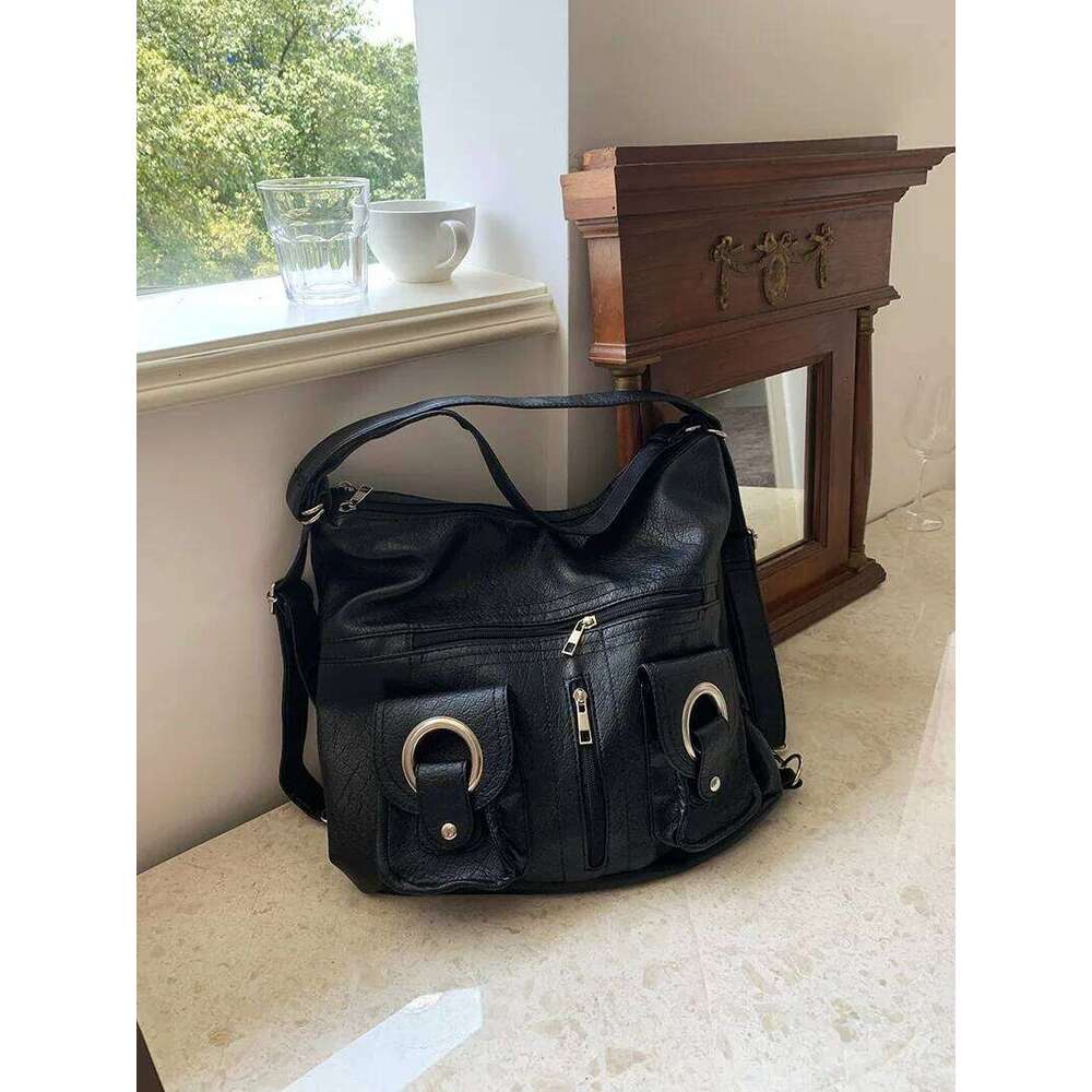 Vintage Women's Underarm Leather Multifunctional Shoulder Bag Fashion Ladies Backpack Waterproof Wearable Square Backpacks