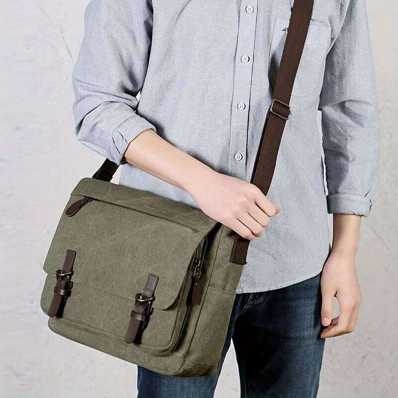 Retro canvas business travel college large capacity shoulder casual sling bag, men's bag XJ260131