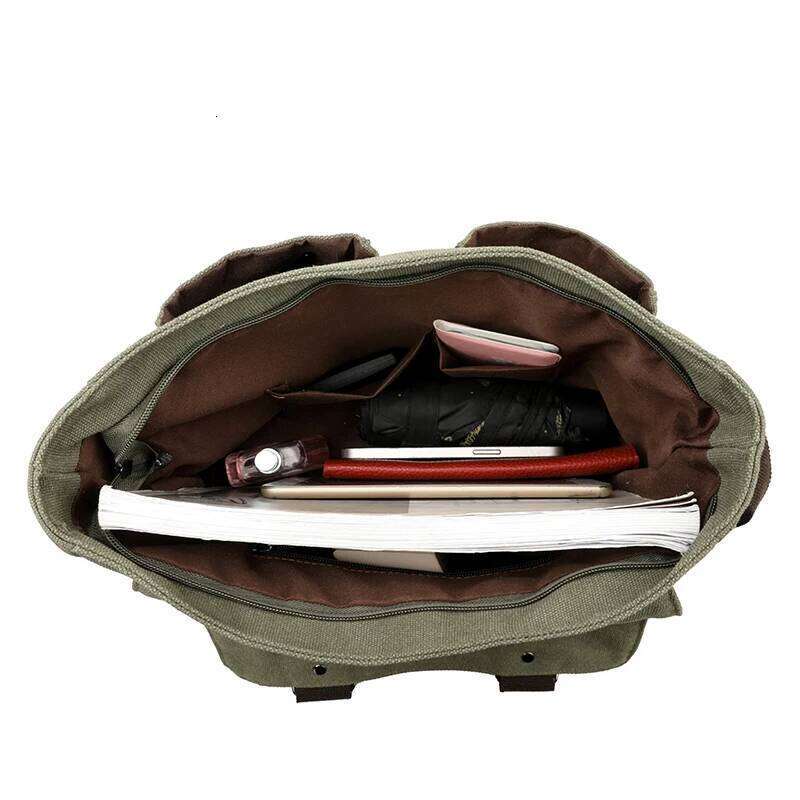 Neutral Canvas Casual Large Capacity Flip Cover Shoulder Sling Bag