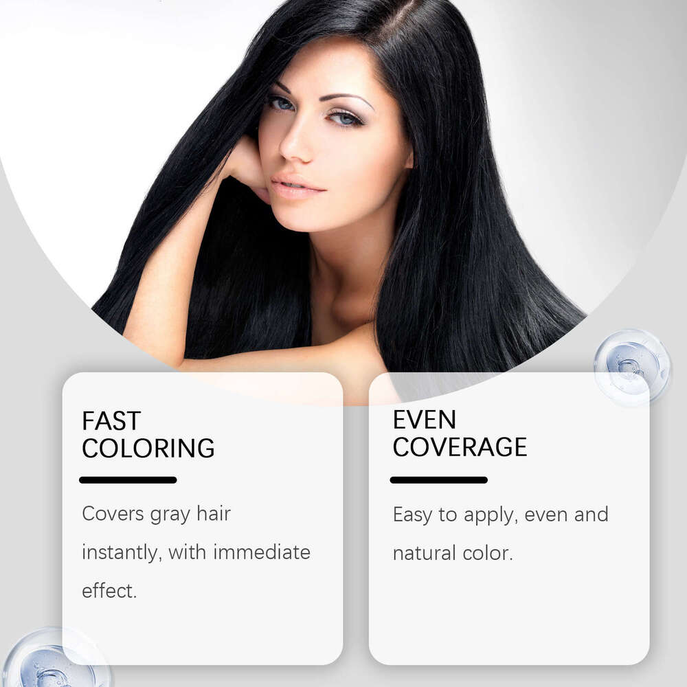 Hoegoa Black Waterproof Pen Natural Coverage Plant-Based Hair Color Gentle and Non-Damaging S260131