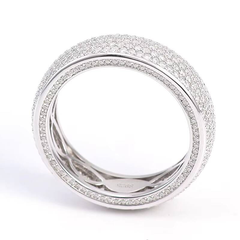 Fashion Silver Rings 925 Men 1mm DEF Color VVS Round Moissanite Ring Custom Jewelry for Engagement Party Finger Rings