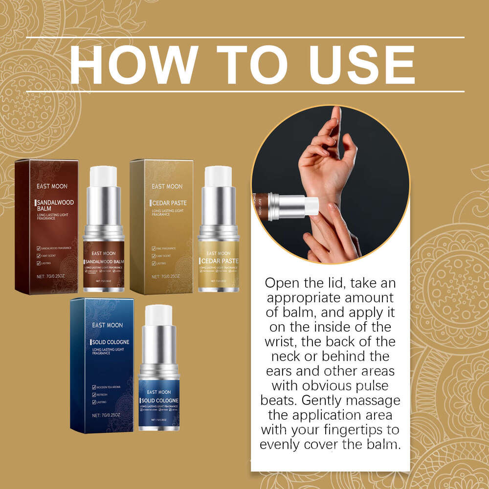 East Moon Sandalwood Refreshing Non-Sticky Long-Lasting Fragrance Men's Charm Balm Stick S260131