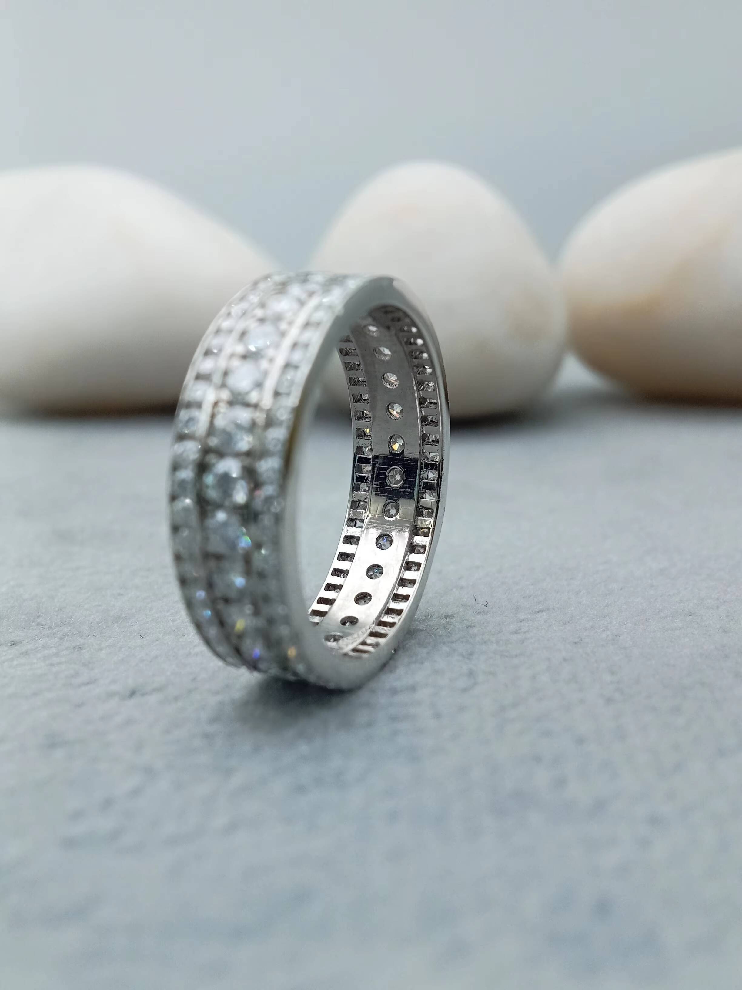 Fine 14K/18K Solid White Gold Brilliant Cut VVS Lab Grown Diamond Classic Solitaire Engagement Ring Eternity Wedding Band Gold