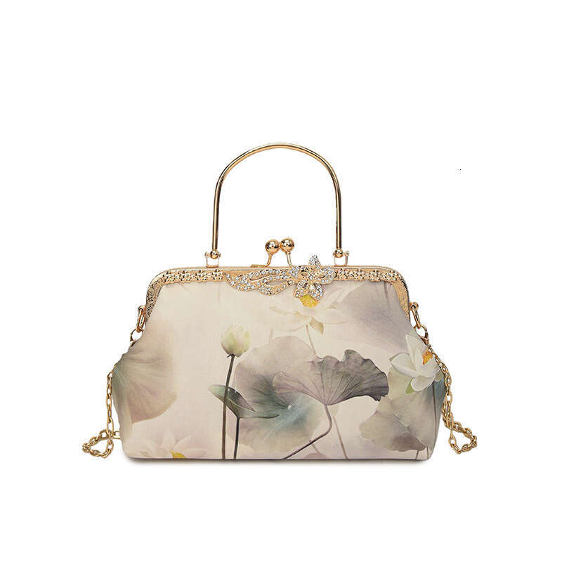 2026 New Chinese Gold Printed Hanfu Retro Versatile Qipao Chain Ancient Style Bag For Women MASA