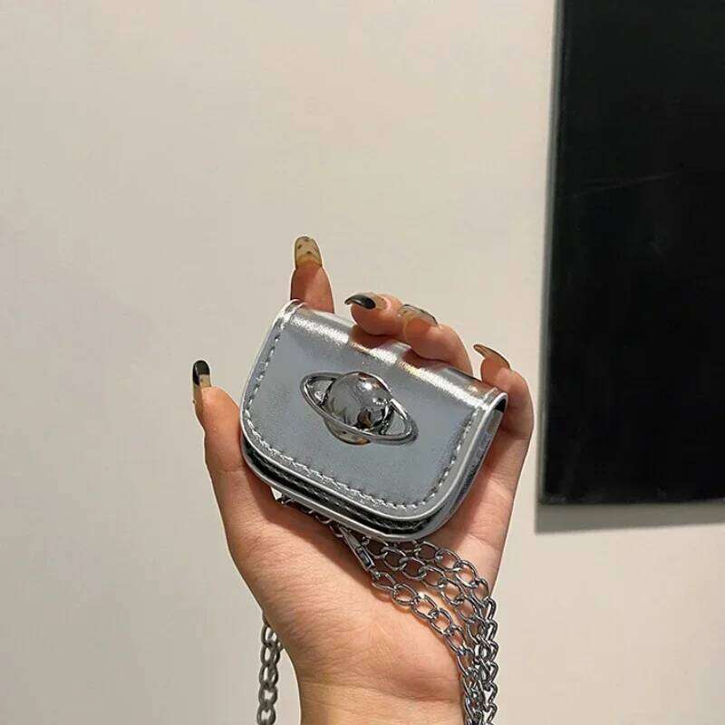 Designer Luxury Clutch Coin Purse Handbags Pink PU Leather Crossbody Ladies Bags Y2K Vintage Korean Small Chain Shoulder Bag