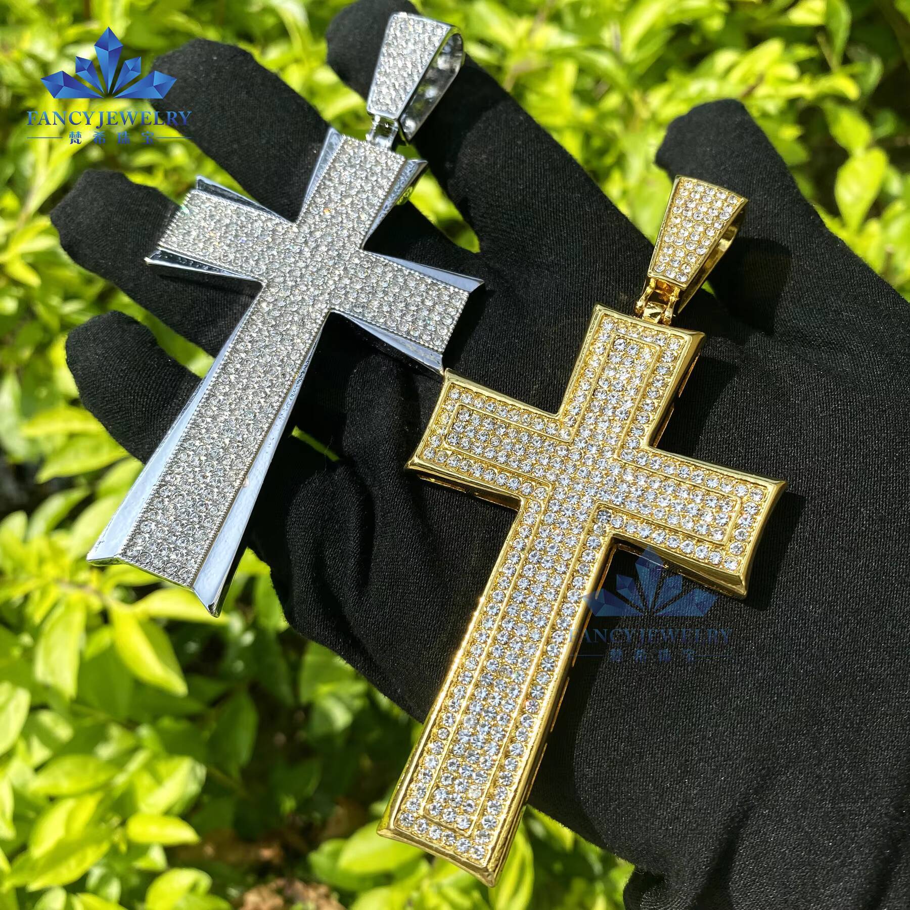 2026 Unique Unisex High Quality 925 Silver Gold Plated Cross Pendant Trendy Fine Pendants Charms for Men Women Moissanite Gift