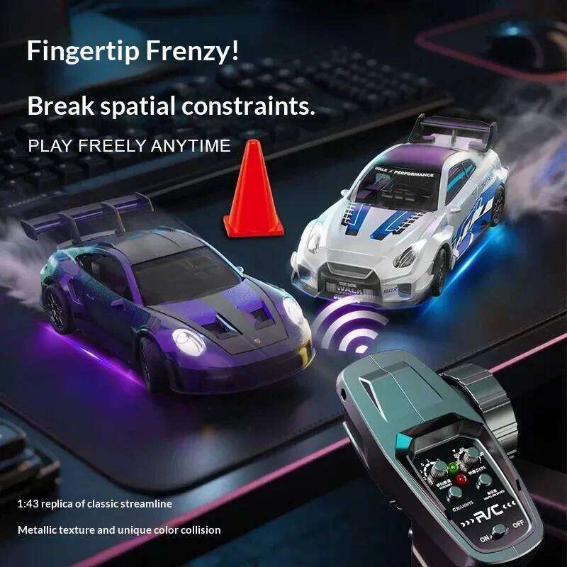 D43 Series 1/43 Full Scale Rc Cars 4wd 2.4g Spiral Instrument High-Speed Drift Racing Car Alloy Body Lighting Model Male Gift Y260131