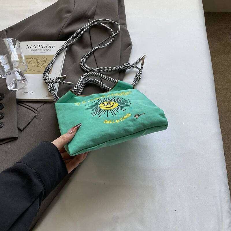 Armpit eco-friendly exquisite embroidery; waterproof nylon shopping bag; handbag for ladies; single shoulder