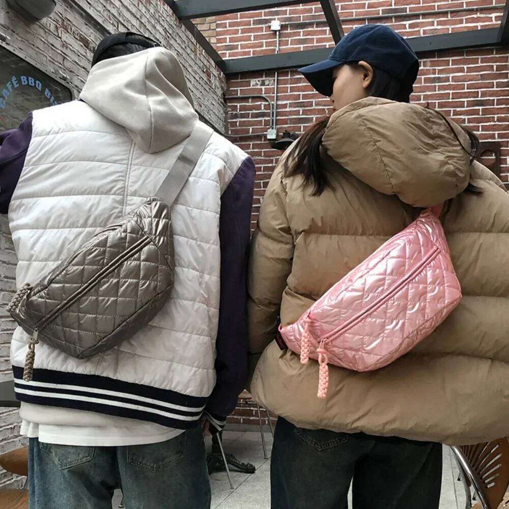 Couple Quilted Chest Fashion Casual Crossbody Purse Shoulder Bag Travel Hiking Cycling for Christmas Gift