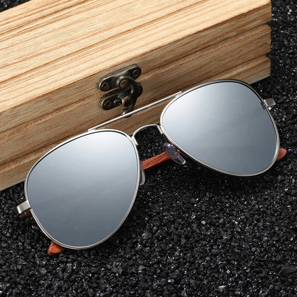 GM Sun Glasses for Women Red Wood Leg With Metal Frame Sunglasses Men Women Wooden Sunglass Gift paper box S2801 260120