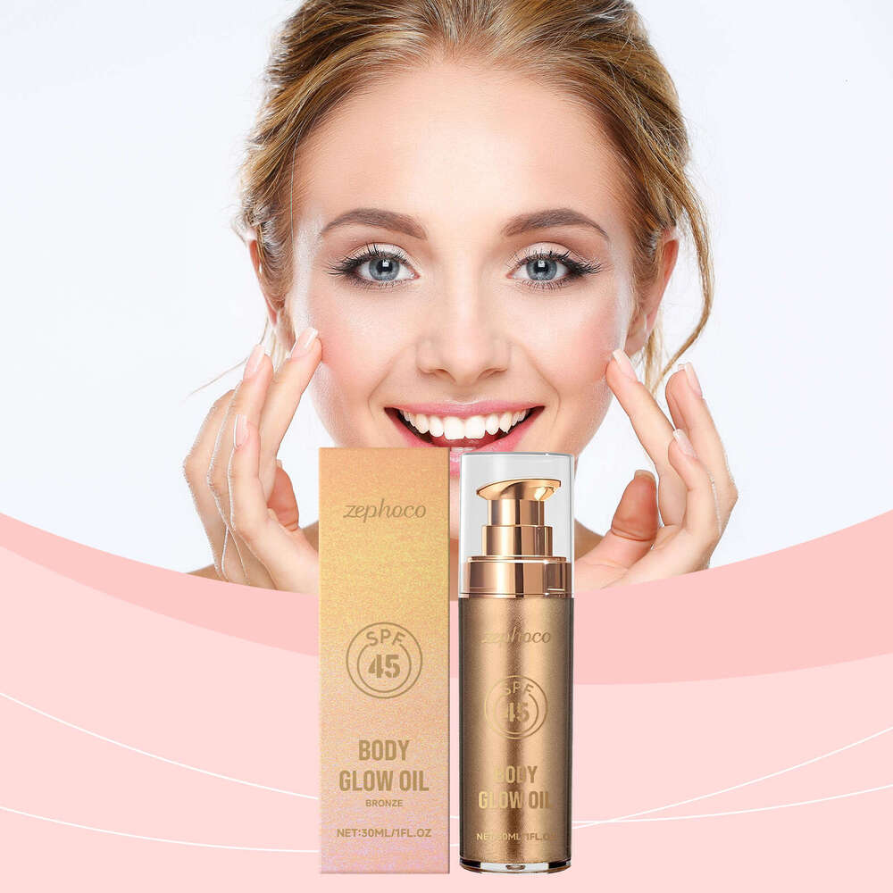 Zephoco Bronze Protective Body Oil Coconut Scent Summer Protection Refreshing Radiant Fine Shimmer S260131