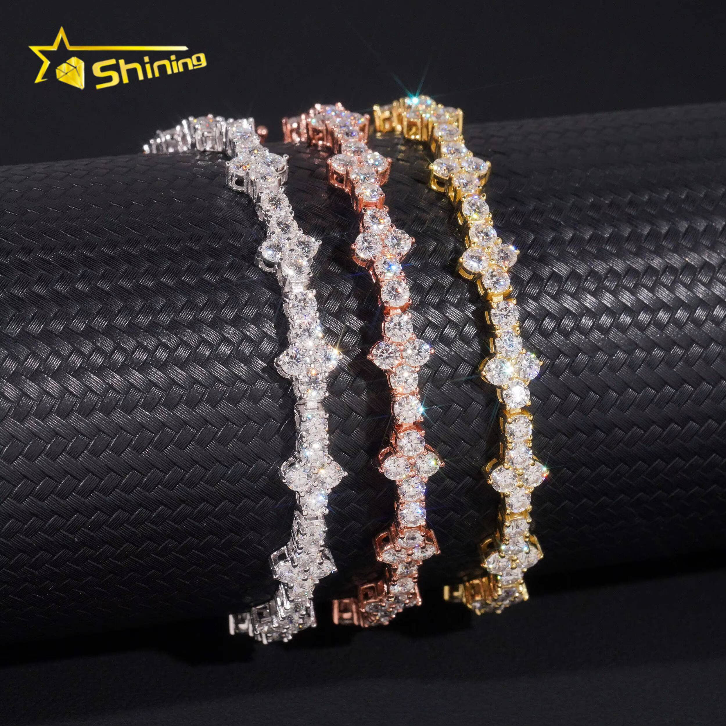 925 Sterling Silver Fast Delivery Cross Tennis Necklace Bracelet Pass Diamond Tester GRA Certified VVS Moissanite Tennis Chain