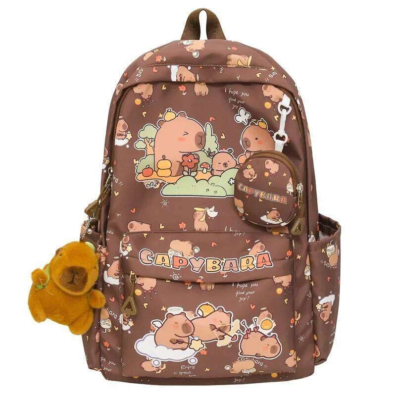 Student Teenager Children's Rucksack Women Casual School Bags Kids Birthday Gift Toy Cute Capybara Backpack for Girls Boys