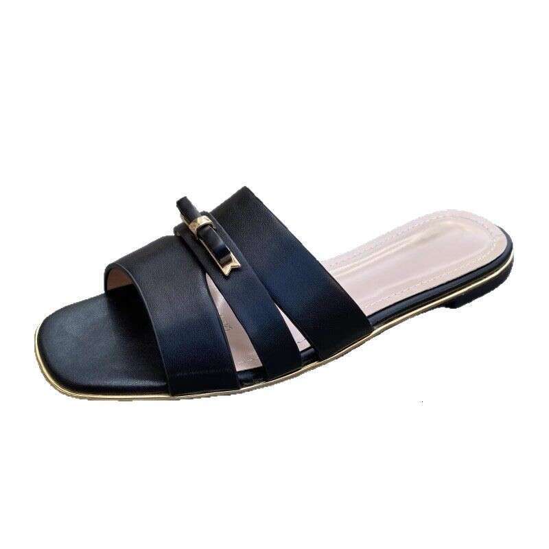 Free shipping designer Fashion New Shoes Retro Flat Women Summer Elegant Vacation Outdoor Bowknot Slide Sandals