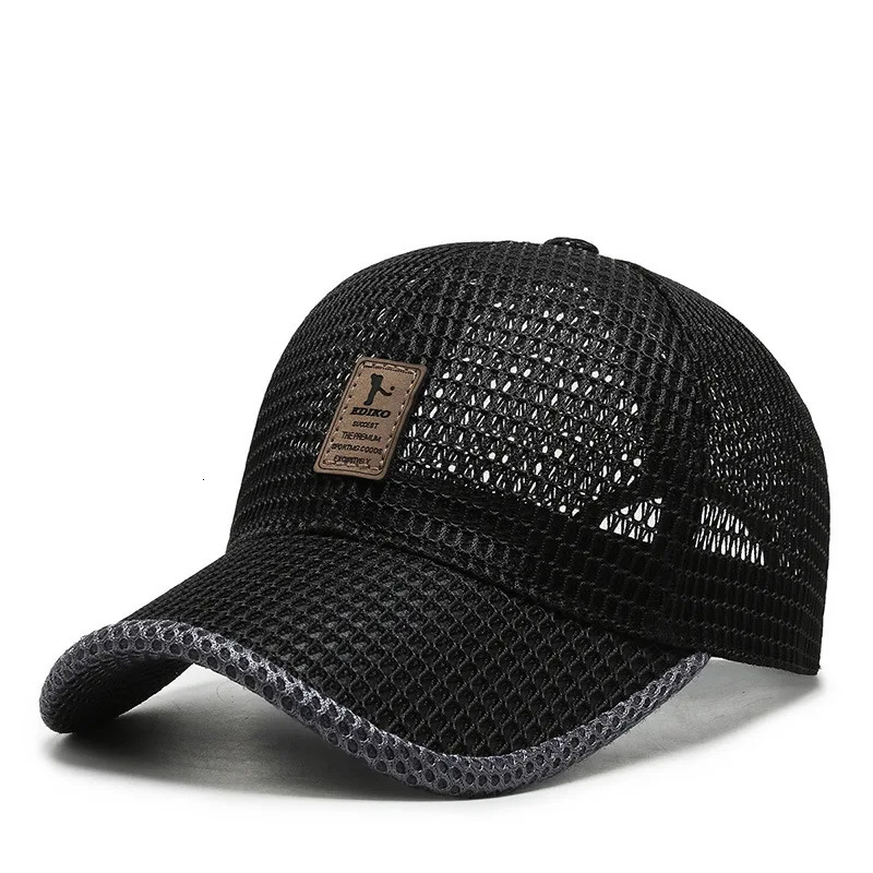 Summer Unisex Men fishing Baseball Cap Breathable Mesh Hats Black Casual sport 260120