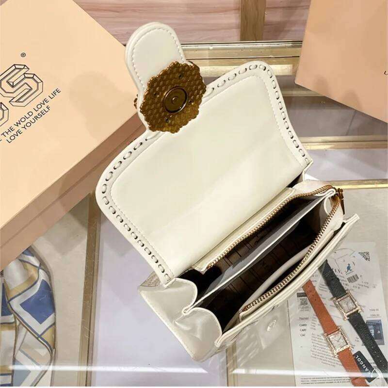 Women's handbag designer Lingge small square bag, women's 2024 new high-end texture handbag, autumn and winter crossbody bag