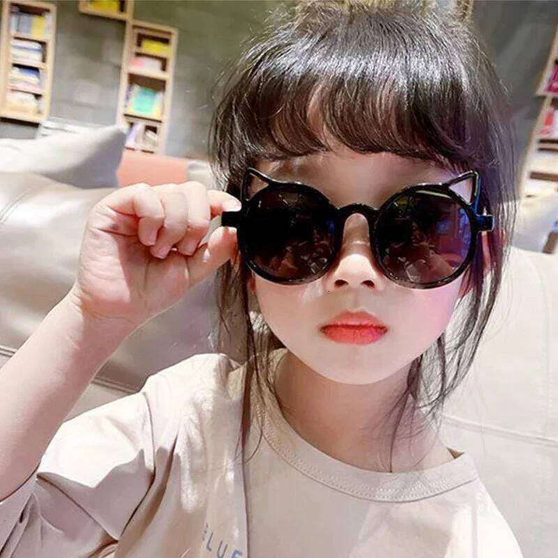 Child Cute Animal Cartoon Ears Outdoor Sun Children Lovely Vintage Sunglasses Protection Classic Kids H260130