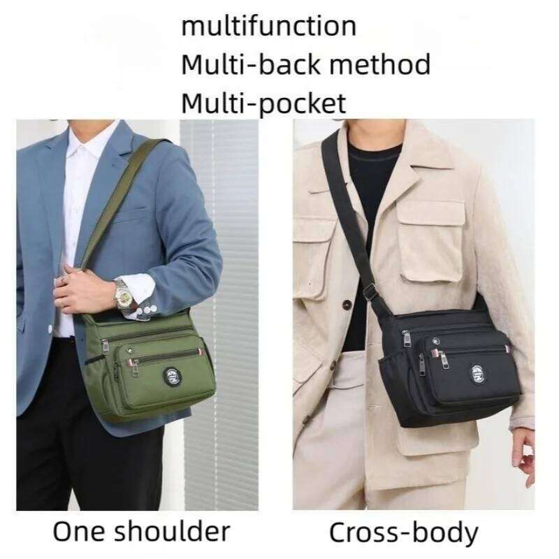 Men's Unisex Large Capacity Casual Shoulder Commuter Crossbody Cross Square Travelling Bag Oxford Cloth Fabric