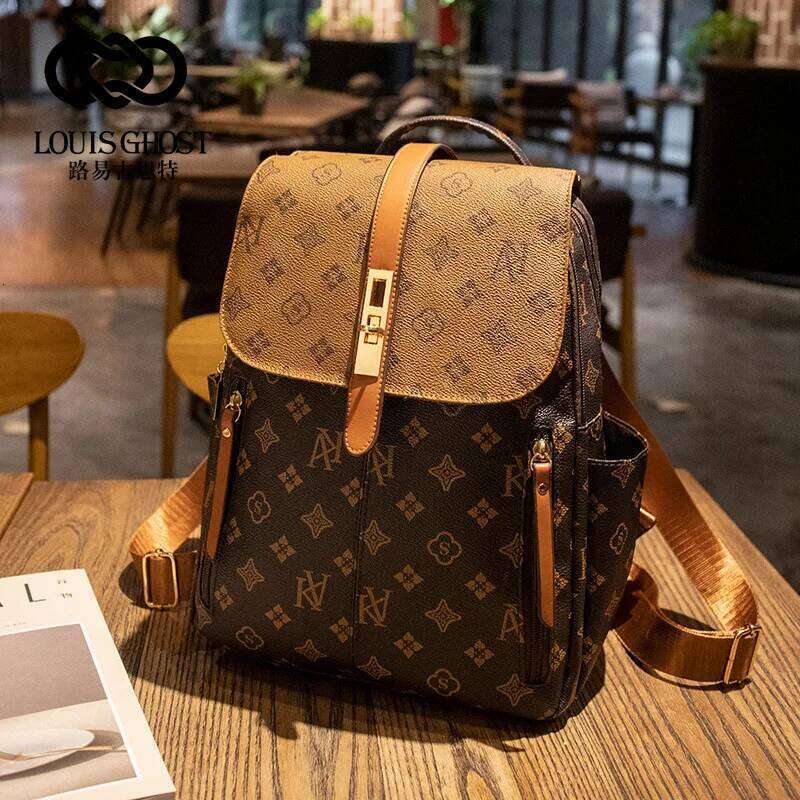 Retro Casual Shoulder Capacity Schoolbag Backpack Ladies Printing Fashion Peplum Large Bag Unisex Waterproof