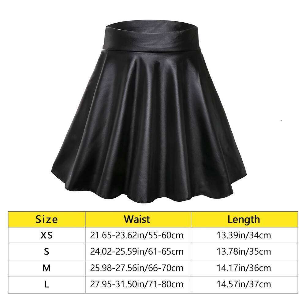 Women Faux Leather Skirts High Waist Elastic Mini Short Skirt Multipurpose For Skater Work Nightclub XJ260131
