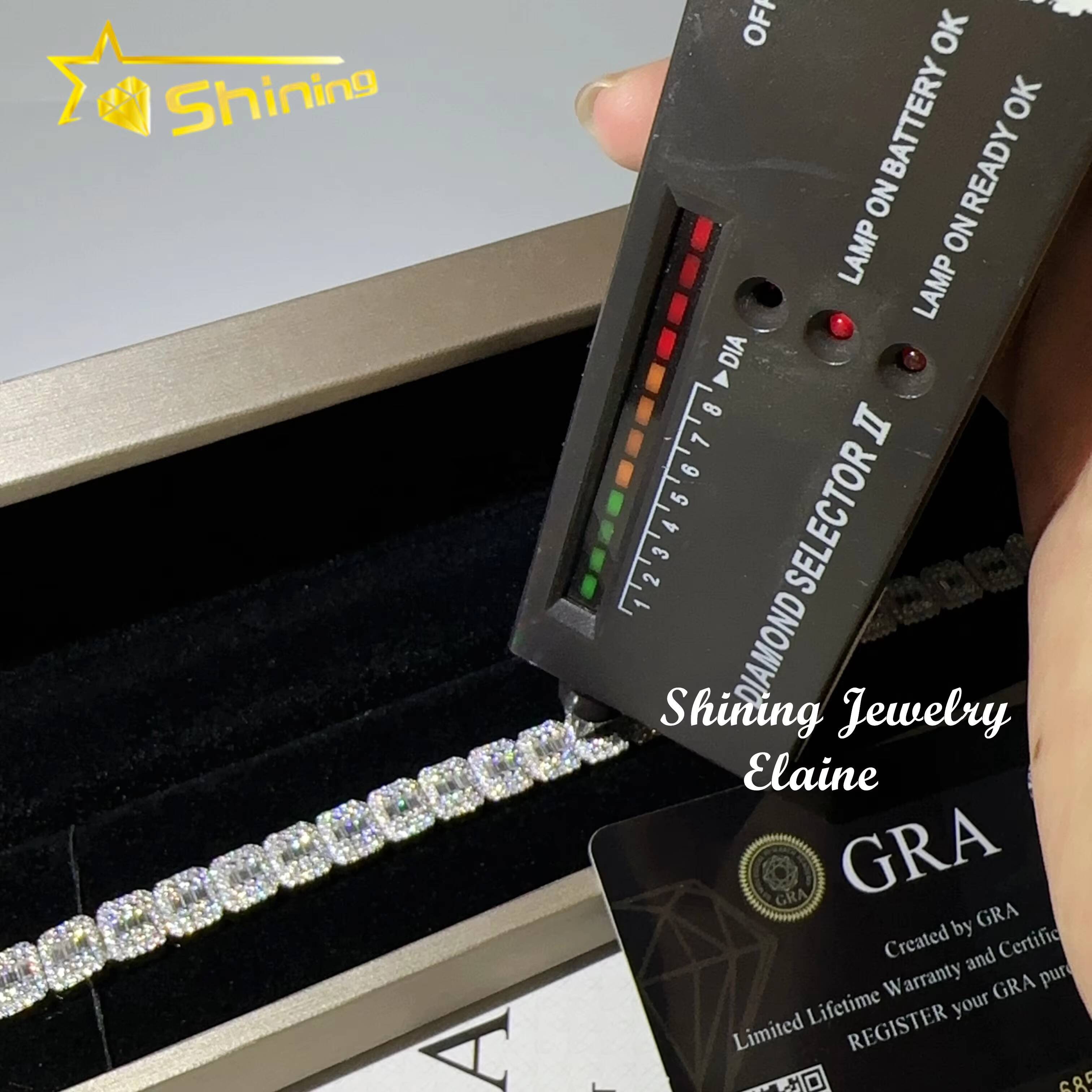 Sterling Silver 925 Iced Out Diamond Ready to Ship Bracelet Vvs Moissanite Hip Hop Jewelry Tennis Bracelet