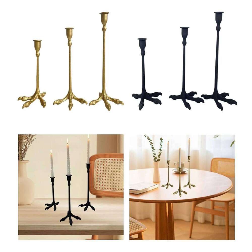 3Pcs Taper Holder Candle Stand Decorative Candlestick Holders Table Y260131