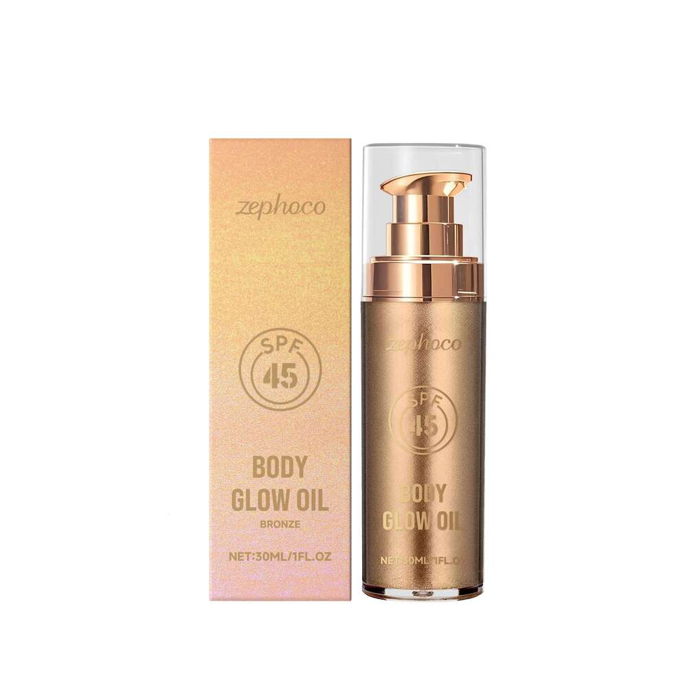 Zephoco Bronze Protective Body Oil Coconut Scent Summer Protection Refreshing Radiant Fine Shimmer S260131