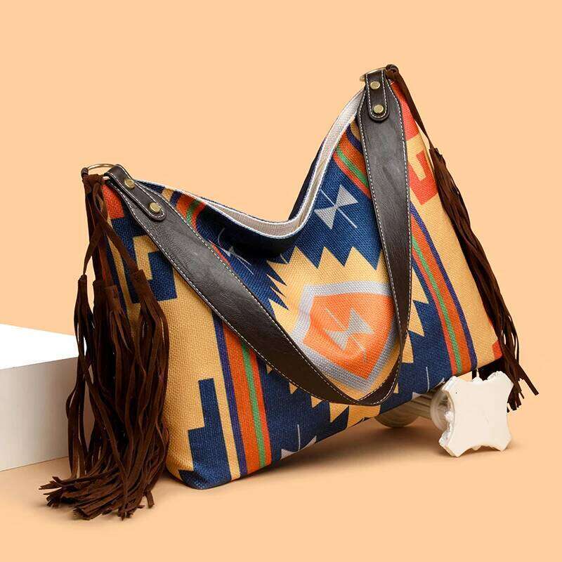 Women's Ethnic Style Large Capacity Fringe Casual Shoulder Bag
