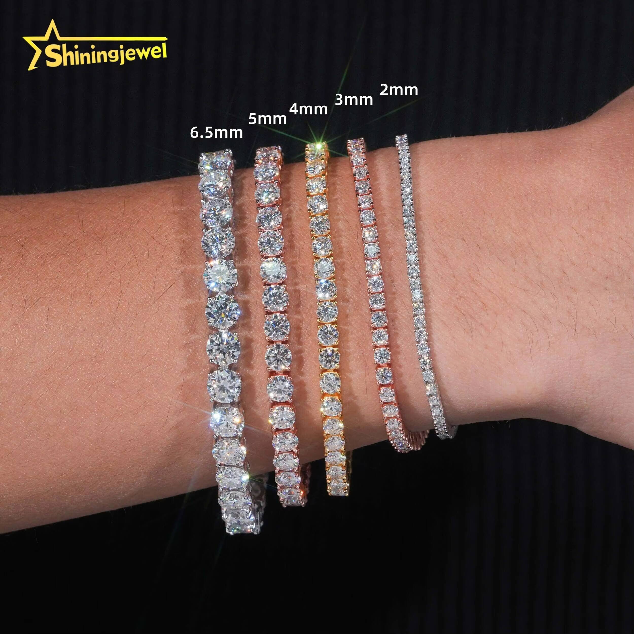 Hot Sale Classic Men Women Prong Setting D Color VVS 925 Silver Hip Hop Moissanite Tennis Bracelet