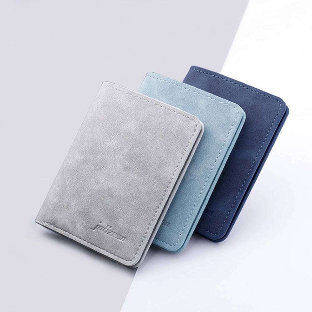 Men/Women Fashion ID/credit Card Holder for Men Multi-Card BagHolder Two Fold Small Wallet Black/gray Coin Purse