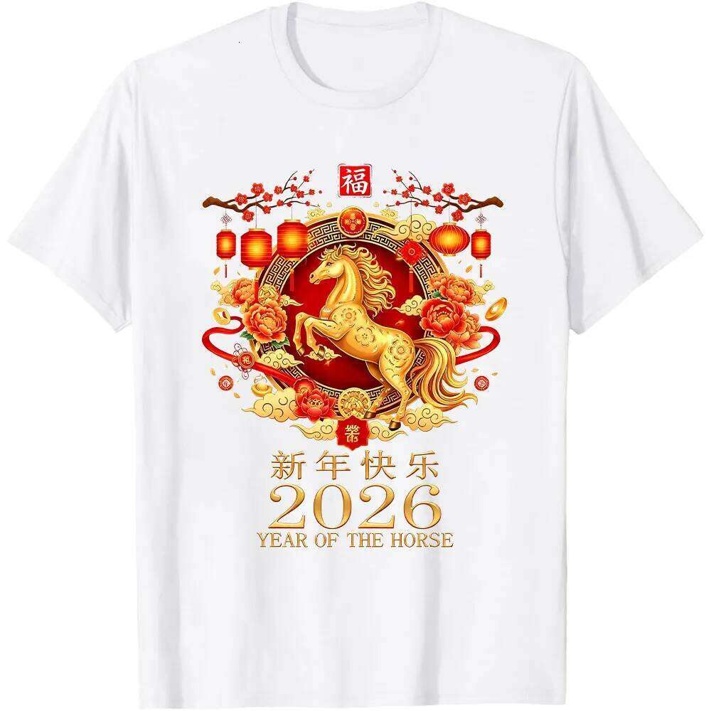 of The 2026 Lunar Chinese New Year Men Women Unisex T-Shirt Fashion Tees Horse Enthusiast O-neck Clothes C260131