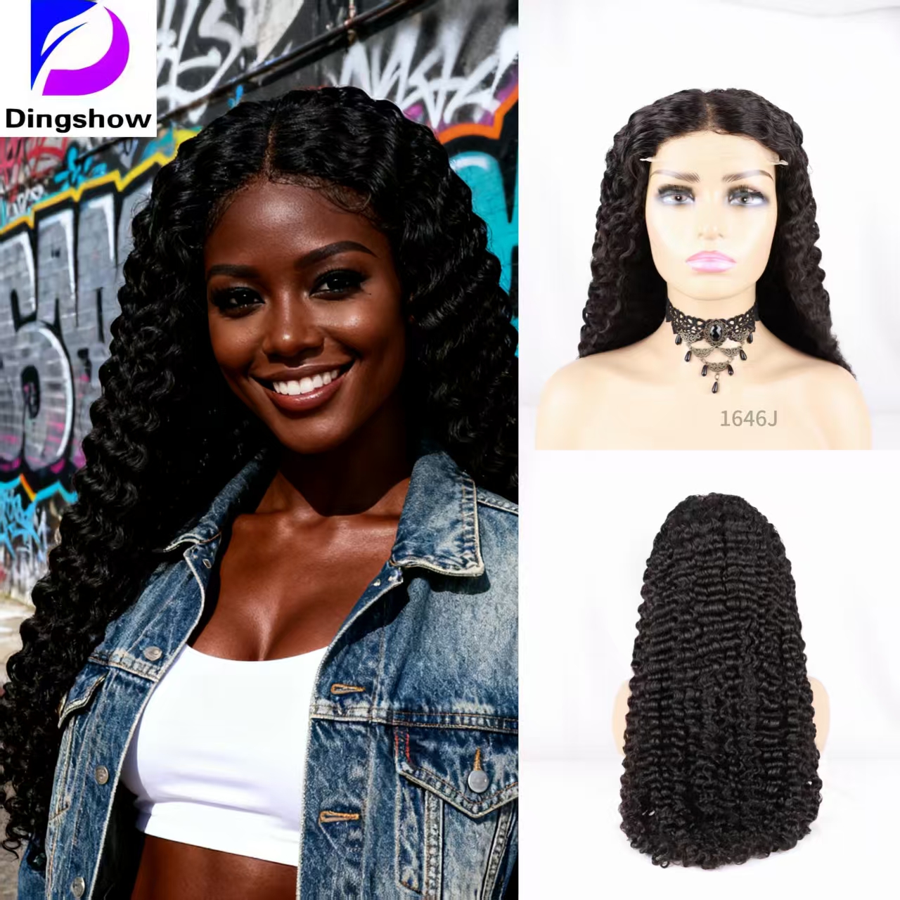 100% real hair wig Elegant Real Human Hair Wig for Women Durable Stylish Full Length Ladies' black wig
