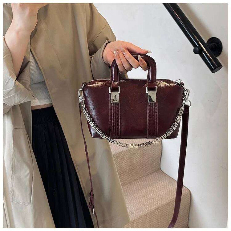 Fashion Women Bags Senior Sense Crossbody Autumn And Winter New Simple Oil Waxed Leather Versatile Commuter Handbag Tote Bag XJ260131