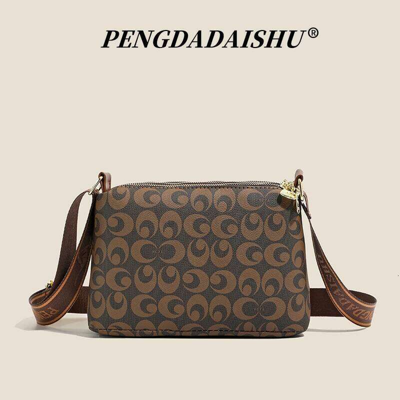 New women's handbag, trendy fashion, retro letter print, top-handle and shoulder versatile casual crossbody bag, mom bag