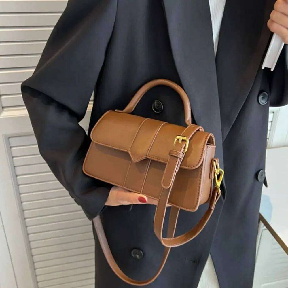 Pu Leather Women Commute Crossbody Square Lightweight Vintage Underarm Handbag Portable Multifunctional Fashion Shoulder Bag XJ260131