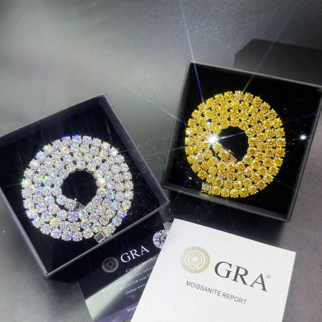 Tennis Chain Moissanite VVS Moissanite 2mm 3mm 4mm Lab Grown Diamond Hip Hop Tennis Chain 925 Sterling Silver Bracelet