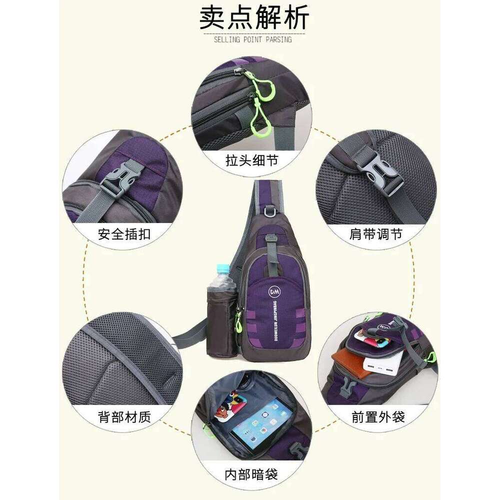 Casual Crossbody Unisex Outdoor Water Bottle Shoulder Multi-functional Travel Waist Fashion Men's Chest Bag Ox