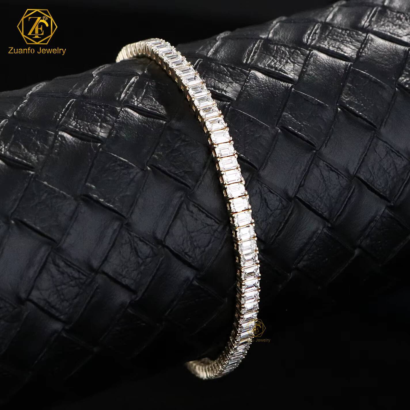 High Quality Custom-made 10K 14K Gold Bracelets Bangles 23mm 46mm 57mm Hip Hop Tennis Link Chain Iced VVS Lab Grown Diamond