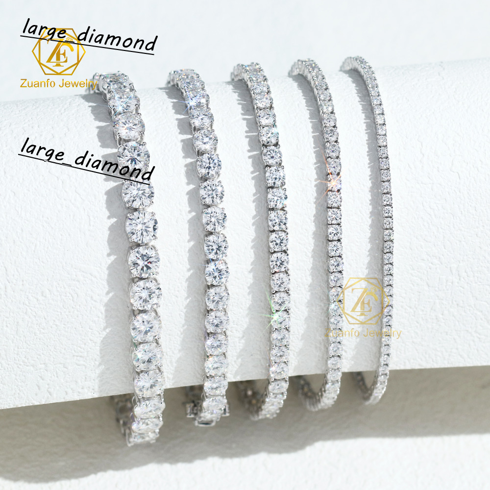 Local Stock Fast Shipping High Quality 925 Silver 2mm VVS Moissanite Diamond Tennis Chain Bracelet for Gifts