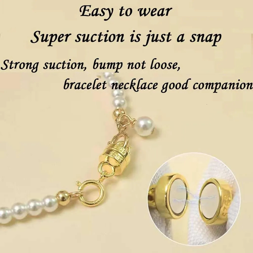 925 Silver Magnetic Necklace Clasps Magnetic Necklace Clasps and Closures for Bracelet Necklace Extender 260124