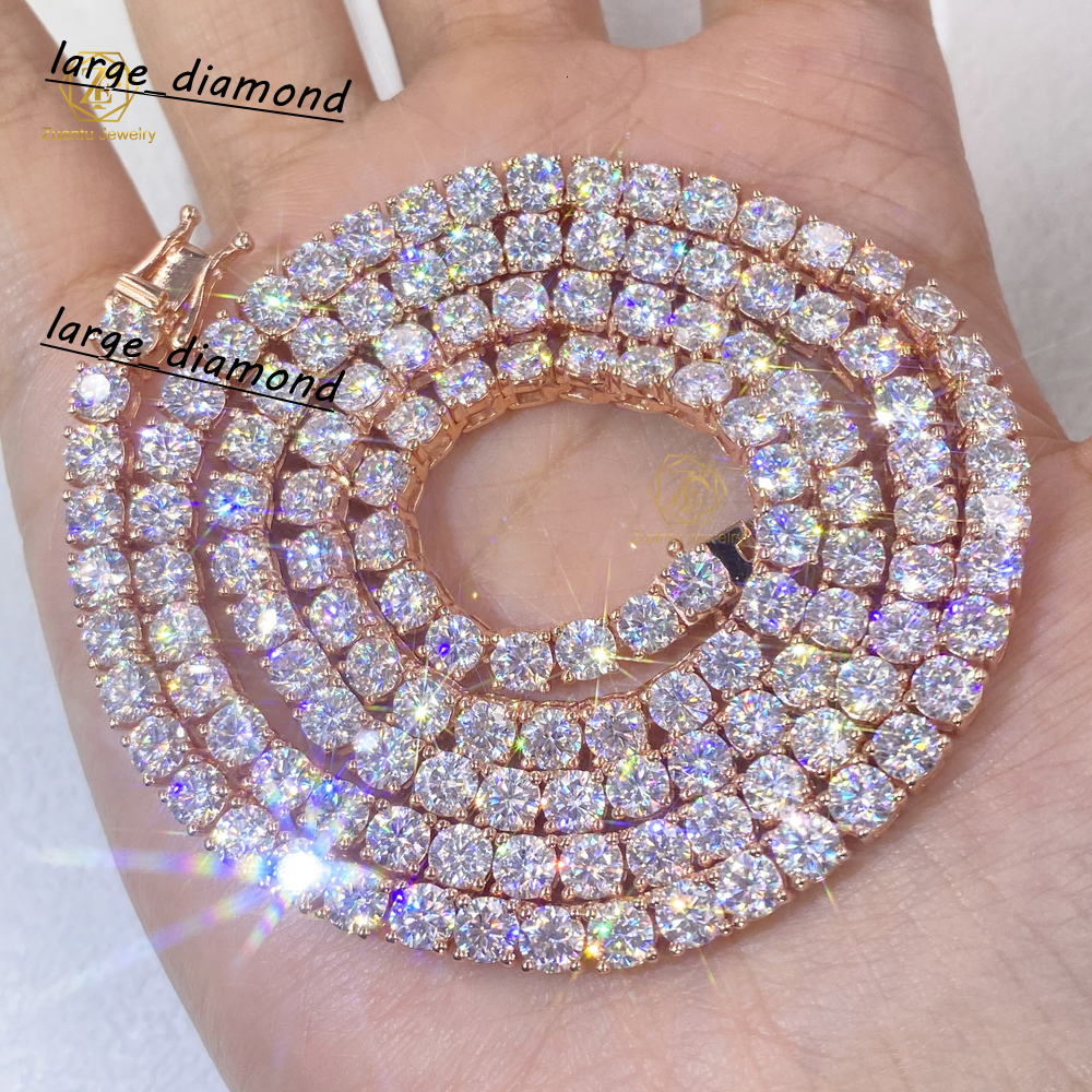 925 Sterling Sliver Moissanite Tennis Chain 2mm 3mm 4mm 5mm 6mm 65mm Pass Diamond Test Hip Hop Moissanite Chain Bracelet