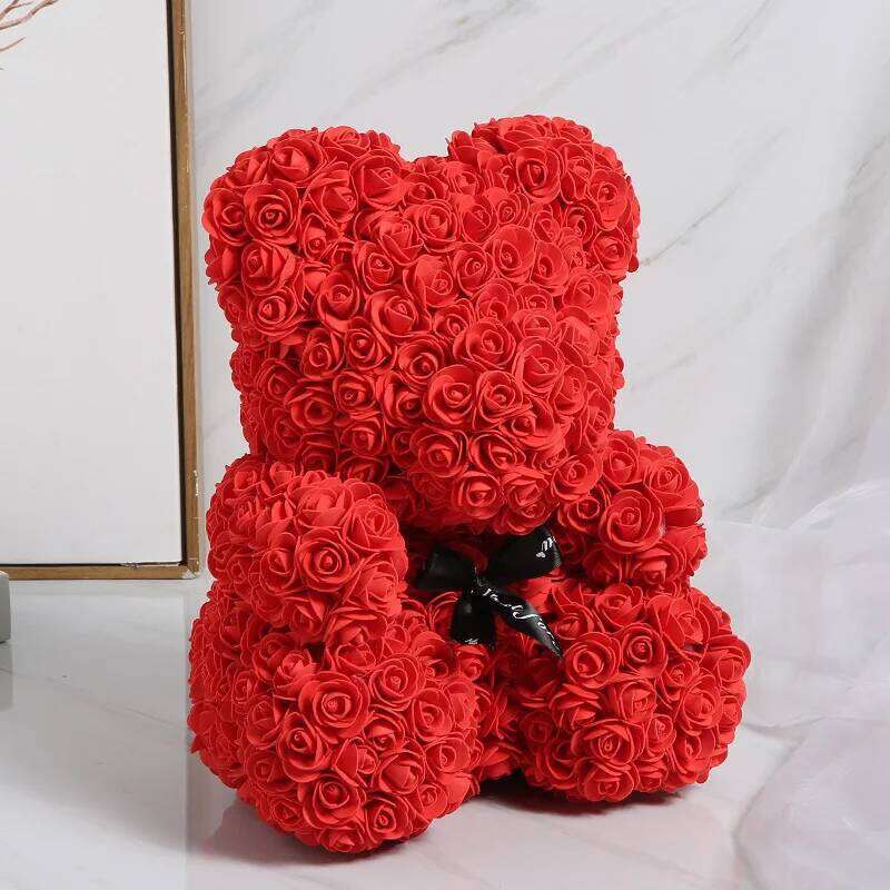 New Trend Artificial Flower Rose Diamond Bear Christmas & Thanksgiving Gift for Weddings and Valentines Day Floral arch Florero Y260131