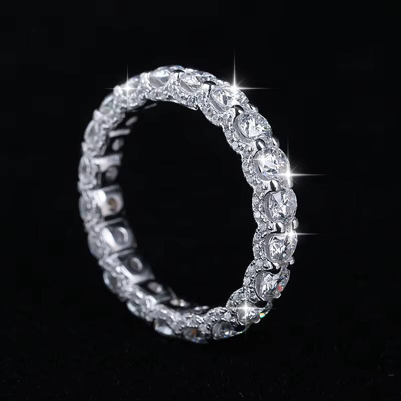 Factory Wholesale 925 Sterling Silver VVS D Color Moissanite Ring Width 3mm for Women Wedding Ring