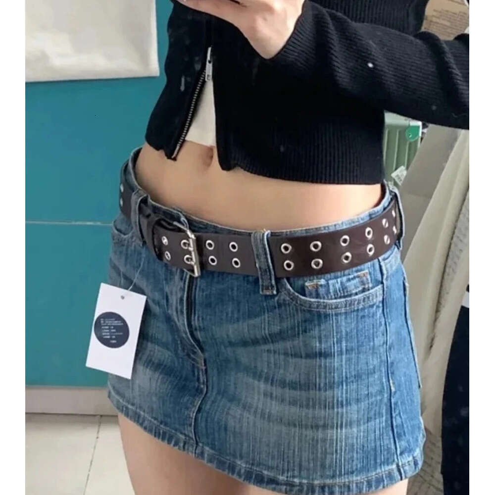 Vintage Denim Mini Cargo Skirts Women Summer New Streetwear Casual Cotton Slim Sexy Low Rise Skirt Harajuku Sweet Y2K Falda 2024 XJ260131
