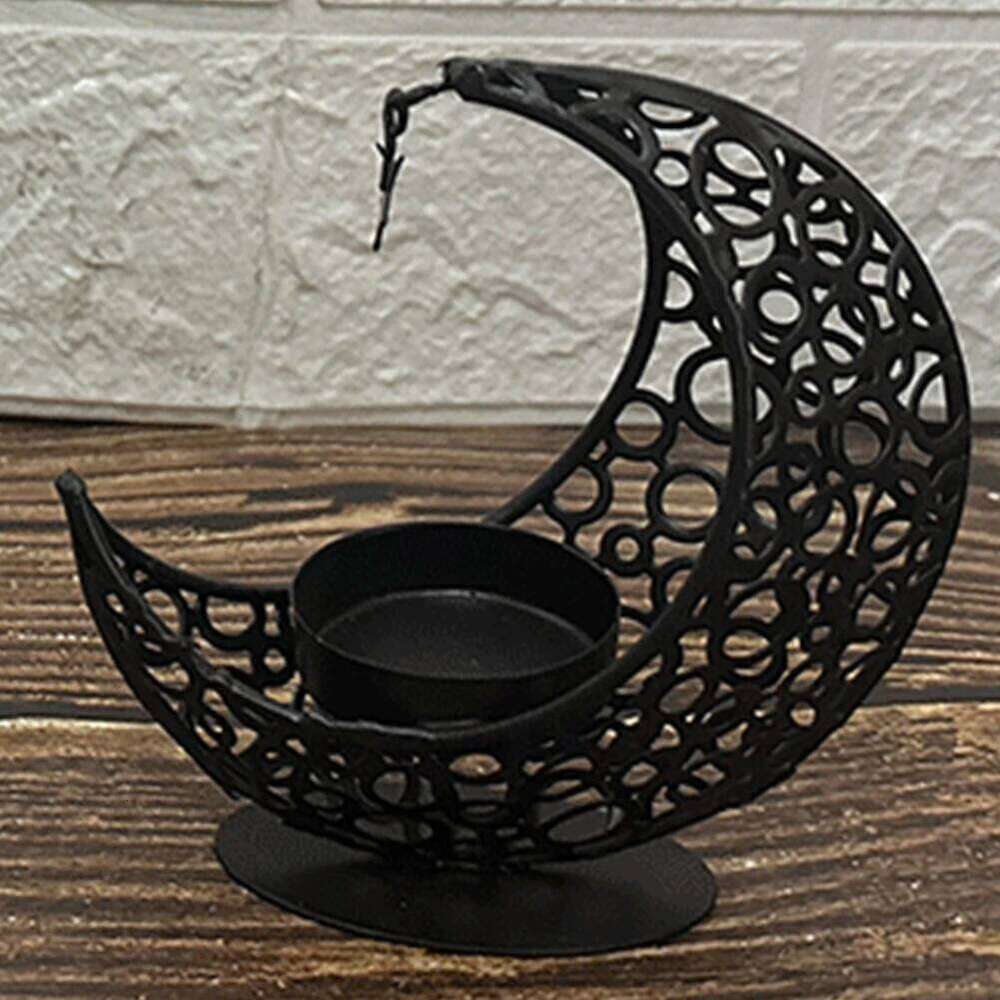 Eid Mubarak Metal Moon Home Islamic Muslim Party Decor Tea Light Holder Ramadan Candle Stand Y260131