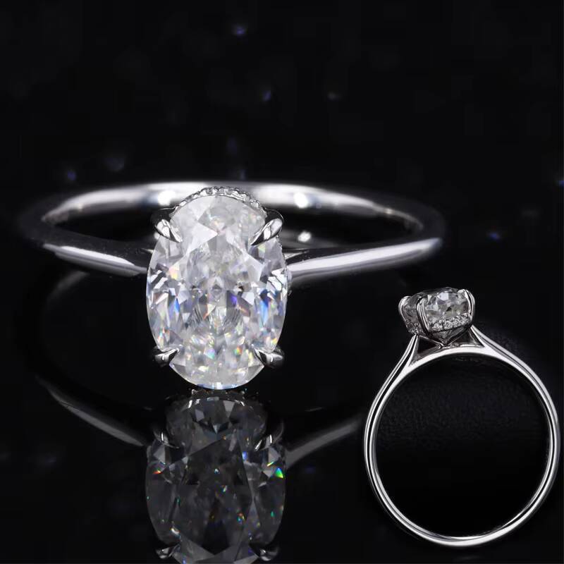 Stsarsgem Fine Jewelry Pt950 856mm Oval Shape Brilliant Cut Moissanite Ring