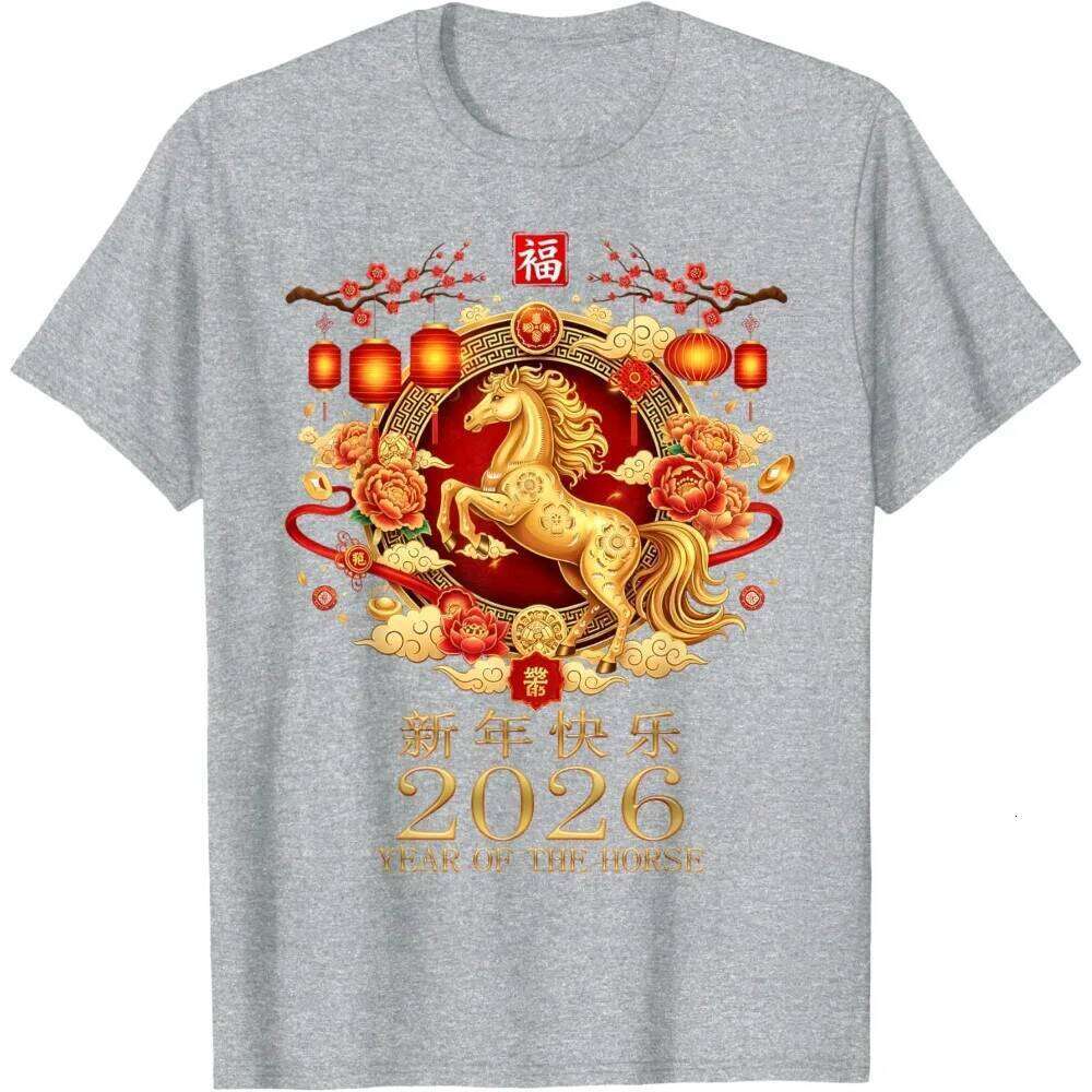of The 2026 Lunar Chinese New Year Men Women Unisex T-Shirt Fashion Tees Horse Enthusiast O-neck Clothes C260131
