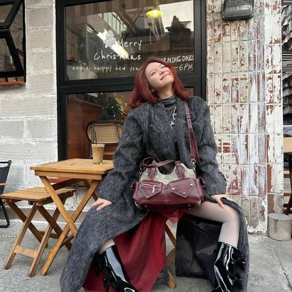 PU Women's Shoulder with Denim Patchwork Large Capacity Crossbody Bag Casual Design Crossed Color Armpit Handbag XJ260130